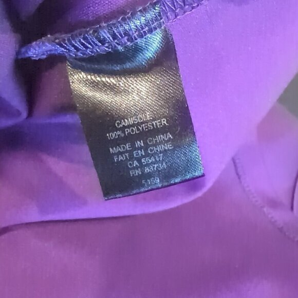 3/$20 Florentine Cami Tank Top Womens Large Royal Purple Vneck Stretchy Slip - Picture 10 of 10